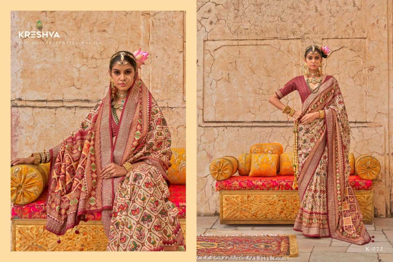 YNF VISCOSE KESH113  Yug Patola CLOTHING BRANDS WHOLESALE KRESHVA SAREES MANUFACTURER - Deevit International