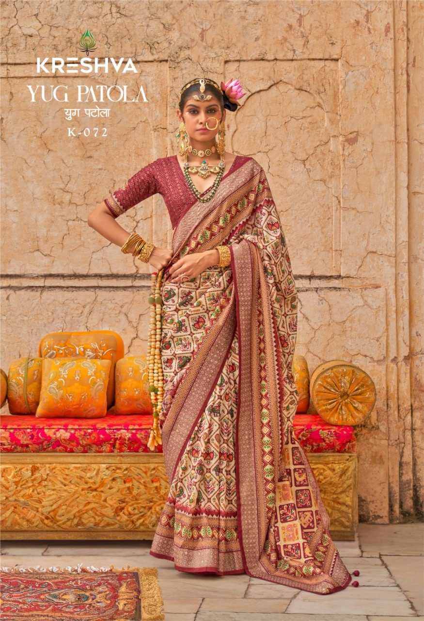 YNF VISCOSE KESH113  Yug Patola CLOTHING BRANDS WHOLESALE KRESHVA SAREES MANUFACTURER - Deevit International