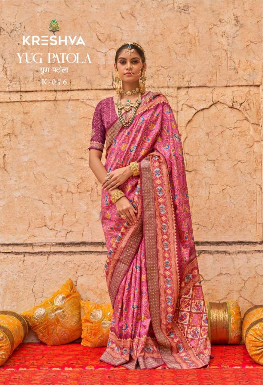 YNF VISCOSE KESH113  Yug Patola CLOTHING BRANDS WHOLESALE KRESHVA SAREES MANUFACTURER - Deevit International