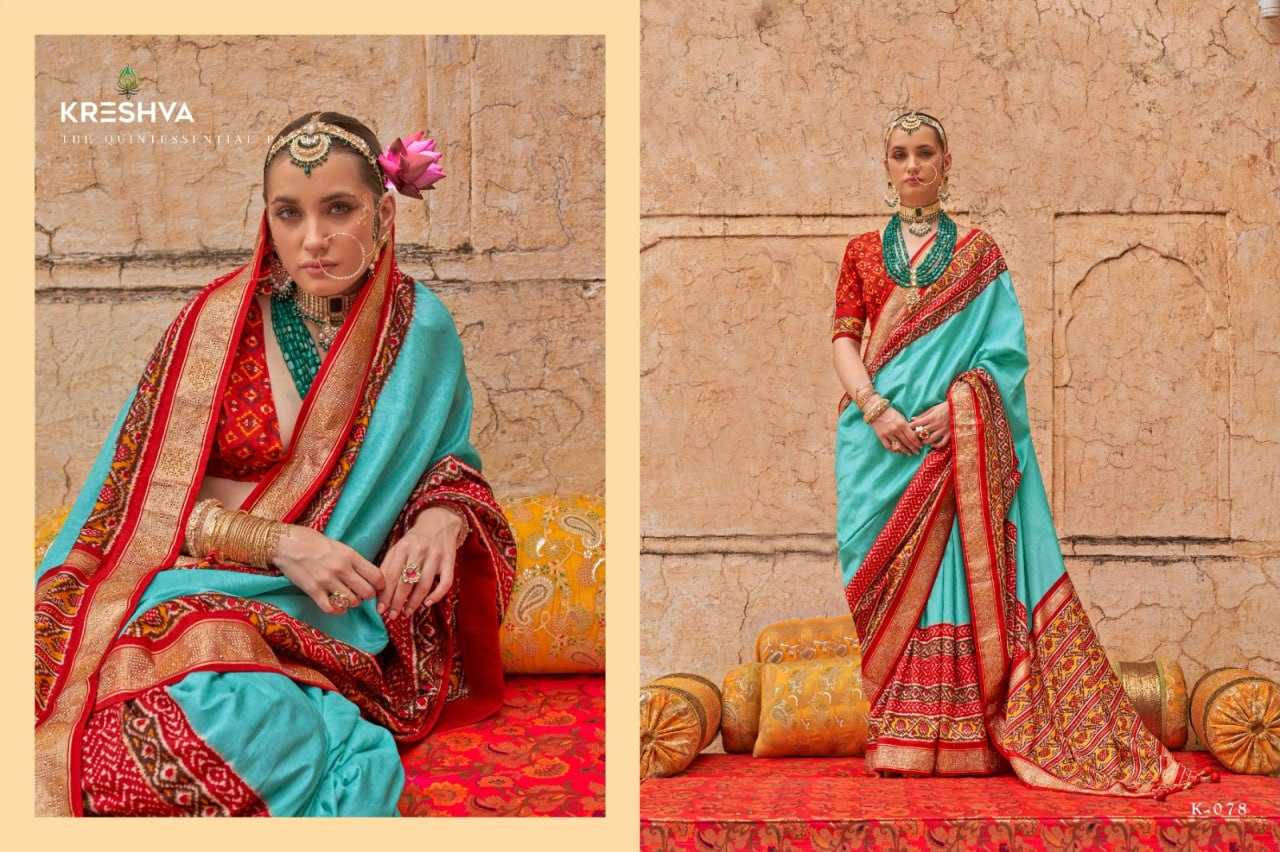 YNF VISCOSE KESH113  Yug Patola CLOTHING BRANDS WHOLESALE KRESHVA SAREES MANUFACTURER - Deevit International