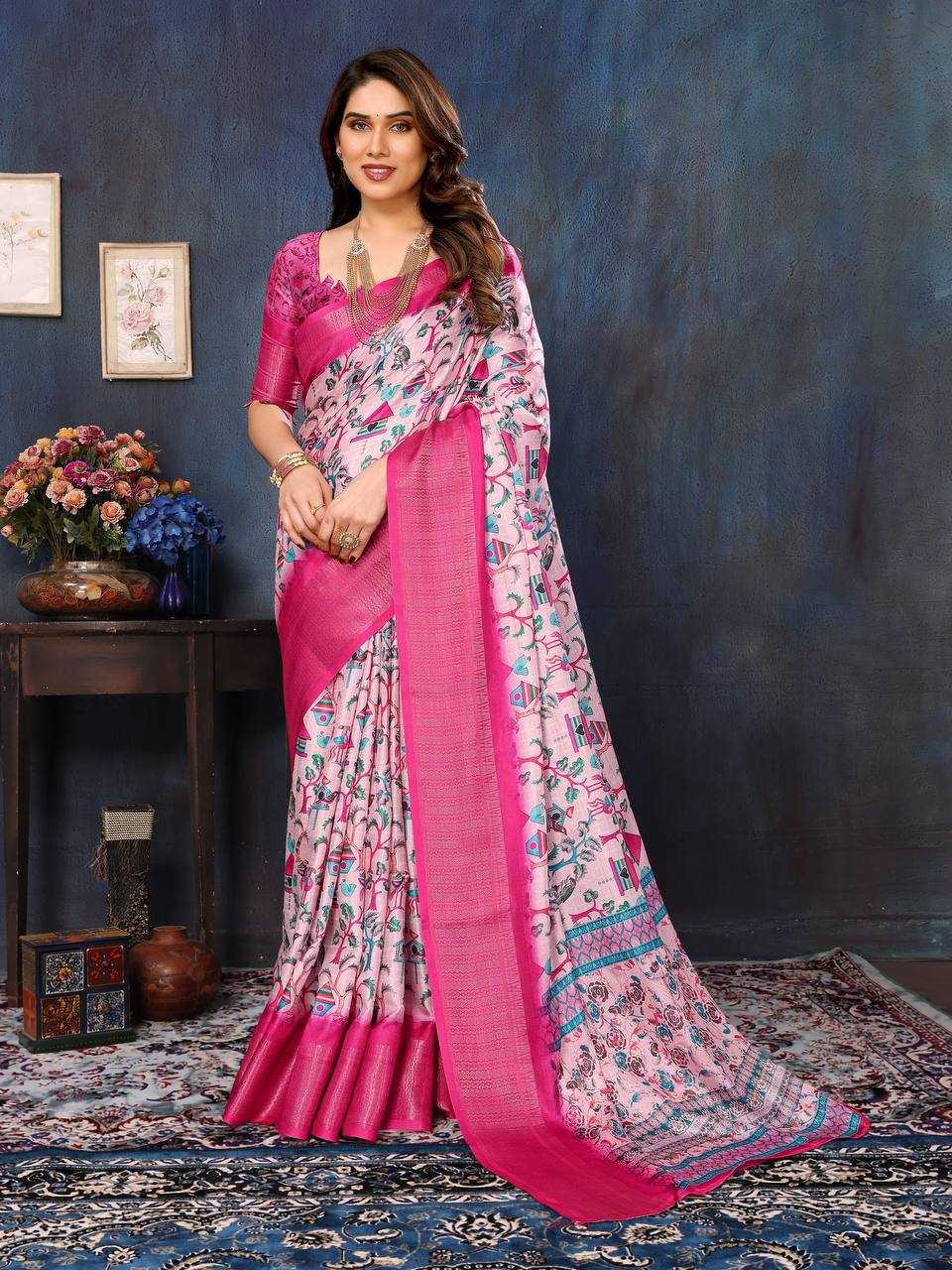 YNF BANARASI SOFT SILK KESH245 RNF12 SAREES WHOLESALE BANARASI SILK PRINTED SILK COTTON SILK SAREES MANUFACTURER - Deevit International