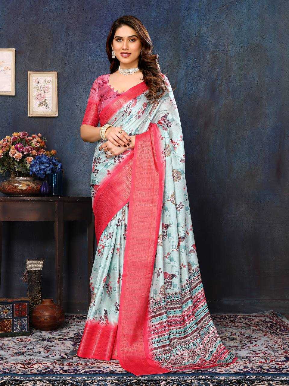 YNF BANARASI SOFT SILK KESH245 RNF12 SAREES WHOLESALE BANARASI SILK PRINTED SILK COTTON SILK SAREES MANUFACTURER - Deevit International