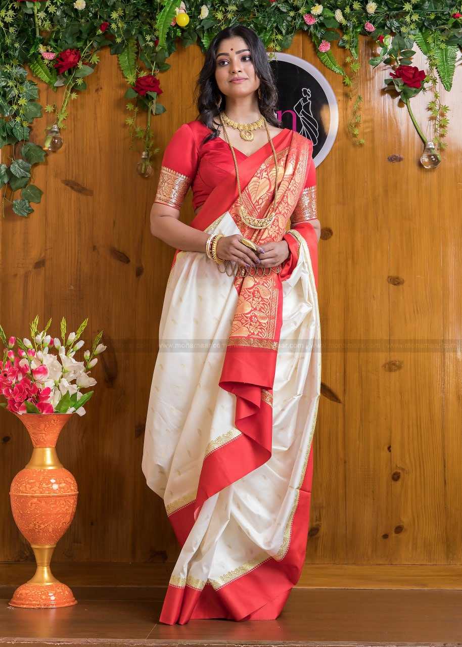 YNF BANARASI SOFT SILK RIN132 156 SILK SAEES WHOLESALE BANARASI SILK WHITE SILK TRADITIONAL SAREES MANUFACTURER - Deevit International