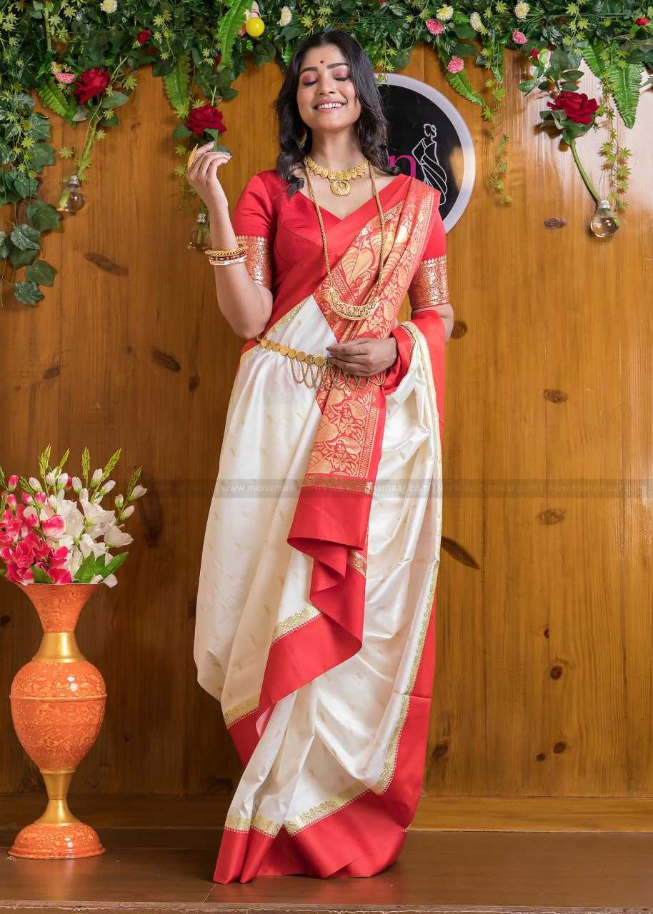 YNF BANARASI SOFT SILK RIN132 156 SILK SAEES WHOLESALE BANARASI SILK WHITE SILK TRADITIONAL SAREES MANUFACTURER - Deevit International