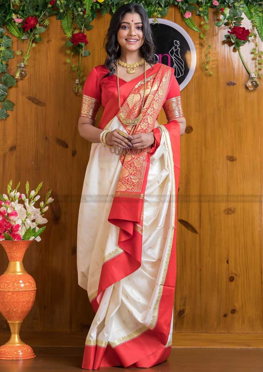 YNF BANARASI SOFT SILK RIN132 156 SILK SAEES WHOLESALE BANARASI SILK WHITE SILK TRADITIONAL SAREES MANUFACTURER - Deevit International