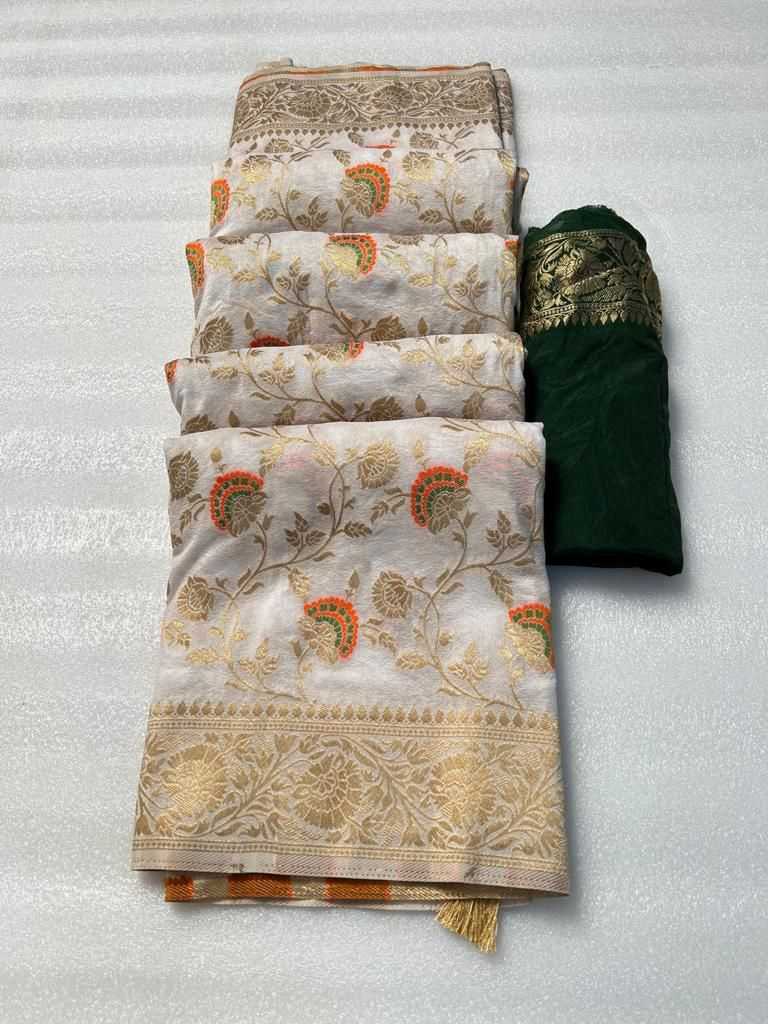 YNF BANARASI SOFT SILK RIN138 RLC01 SAREES WHOLESALE BANARASI SILK PURE ZARI SILK BRORDER SILK SAREES MANUFACTURER - Deevit International