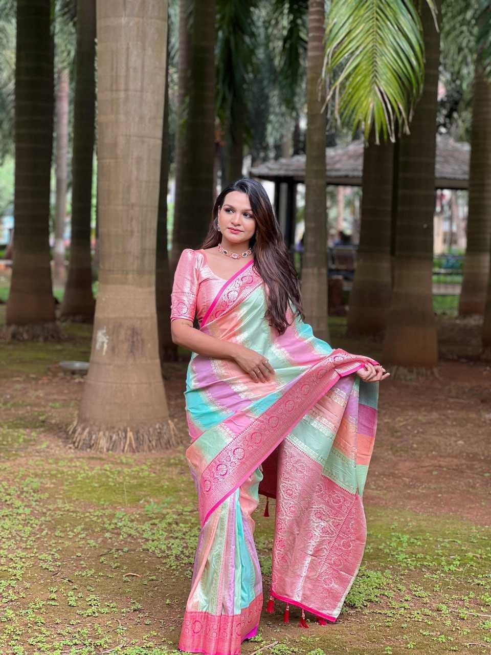 YNF BANARASI SOFT SILK RIN150 Muti Colour SILK SAEES WHOLESALE TRADITIONAL BANARAS SOFT SILK SAREES FOR WEDDING MANUFACTURER - Deevit International