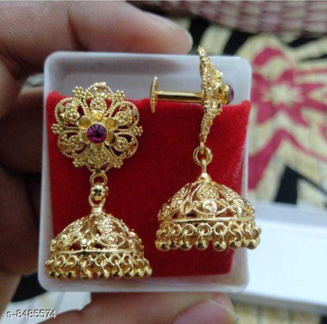 YNF BRASS KESH191 KAC341 A WOMENS JEWELLERY WHOLESALE KUNDAN JHUMKA EARRINGS MANUFACTURE - Deevit International