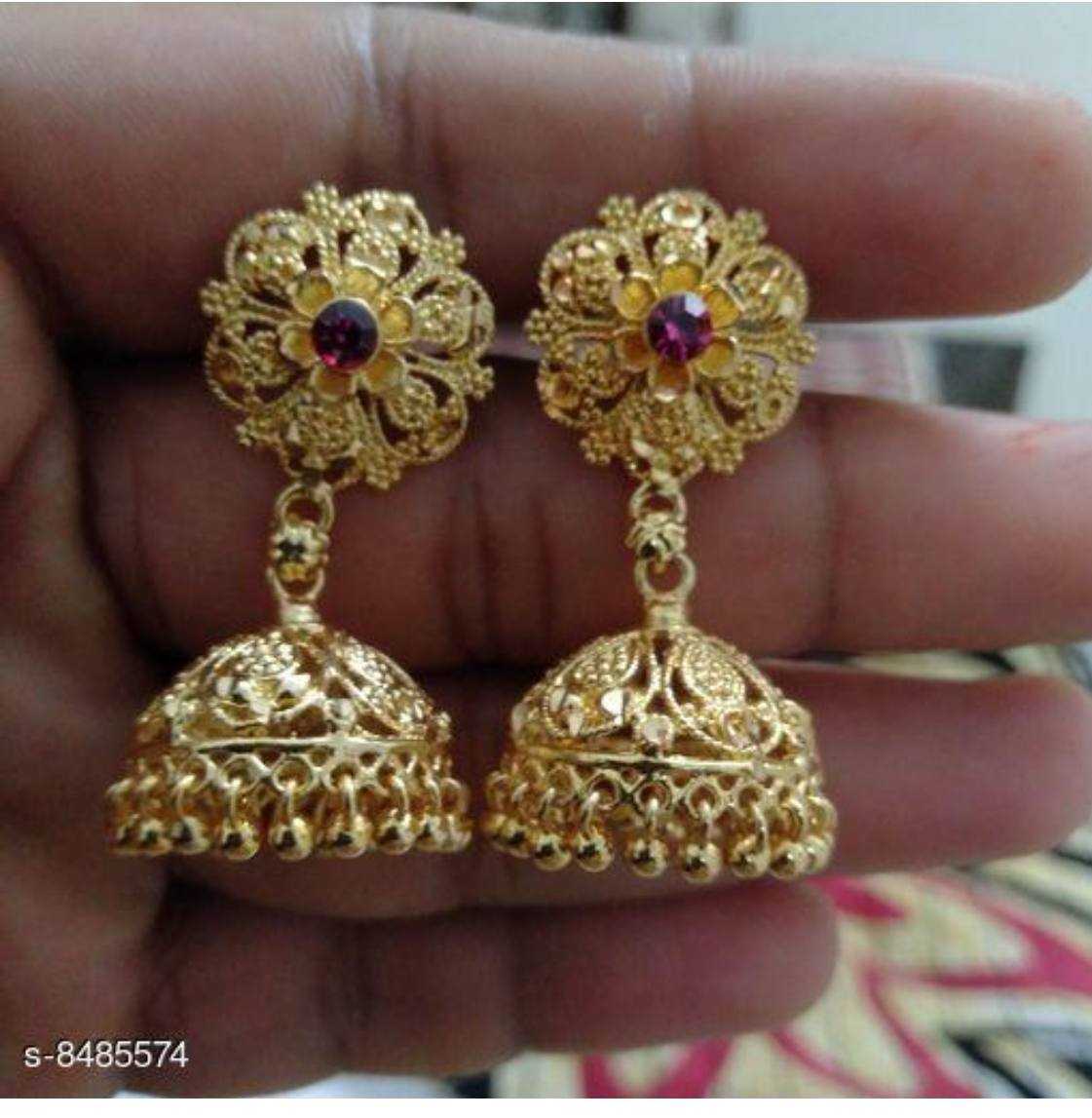 YNF BRASS KESH191 KAC341 A WOMENS JEWELLERY WHOLESALE KUNDAN JHUMKA EARRINGS MANUFACTURE - Deevit International