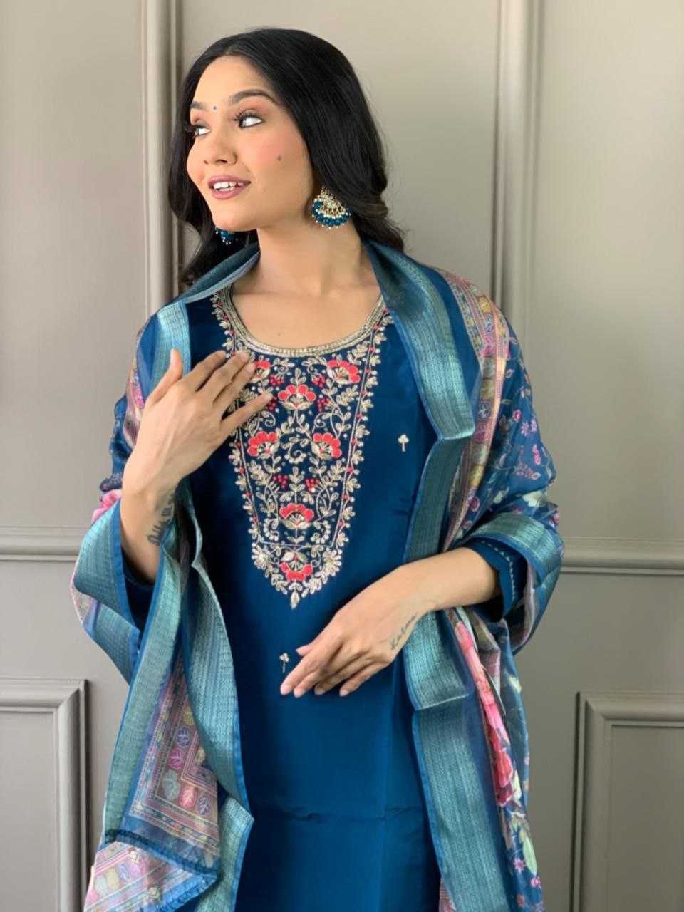 YNF CHANDERI COTTON KESH174 KASHMIRA SUITS & DRESSES WHOLESALE LONG KURTI EMBROIDERY CHANDERI LADIES SALWAR SUITS MANUFACTURE - Deevit International