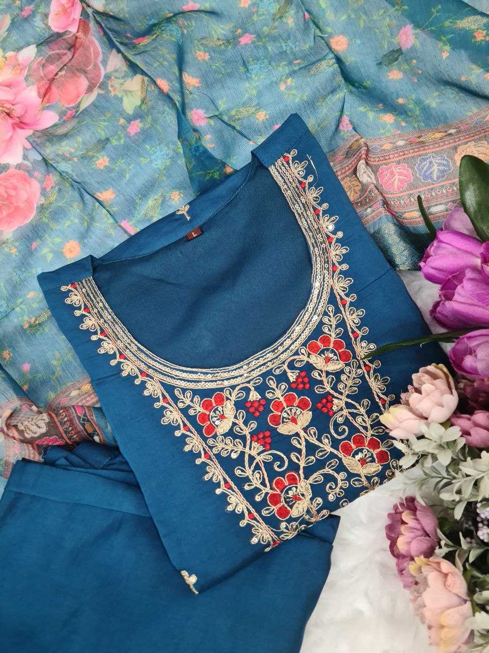 YNF CHANDERI COTTON KESH174 KASHMIRA SUITS & DRESSES WHOLESALE LONG KURTI EMBROIDERY CHANDERI LADIES SALWAR SUITS MANUFACTURE - Deevit International