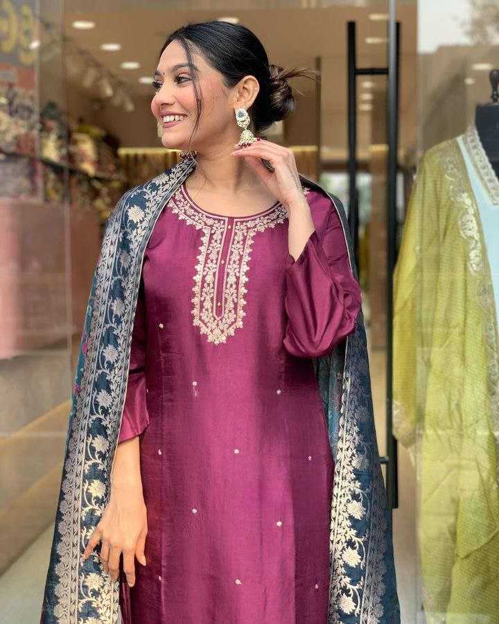 YNF CHANDERI COTTON RIN174 RUSHITA SUITS & DRESSES WHOLESALE CHANDERI  EMBROIDERY LADIES SUITS MANUFACTURE - Deevit International