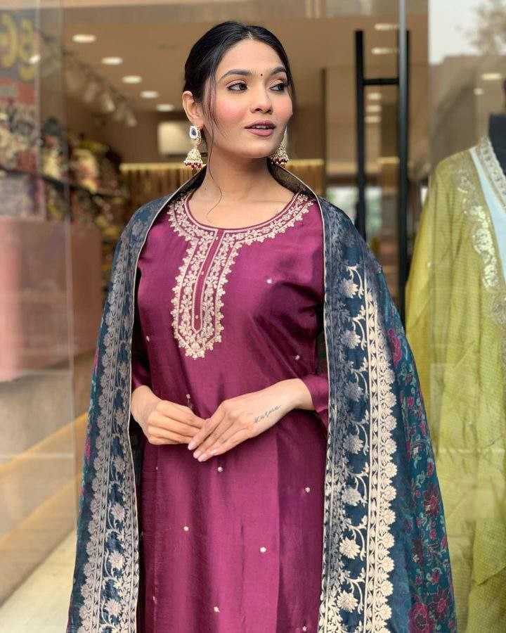 YNF CHANDERI COTTON RIN174 RUSHITA SUITS & DRESSES WHOLESALE CHANDERI  EMBROIDERY LADIES SUITS MANUFACTURE - Deevit International