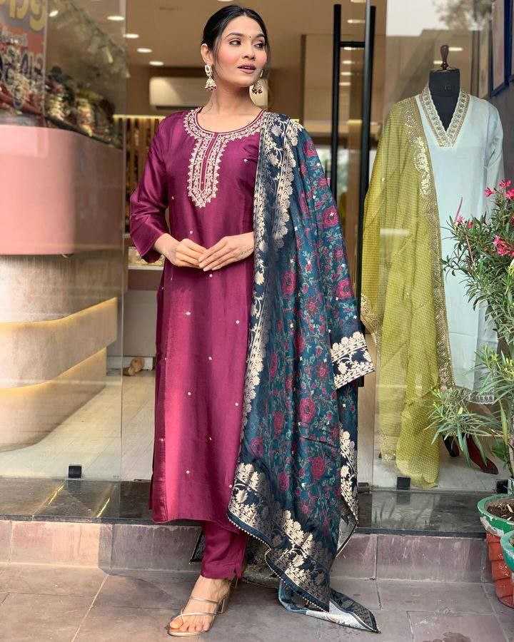 YNF CHANDERI COTTON RIN174 RUSHITA SUITS & DRESSES WHOLESALE CHANDERI  EMBROIDERY LADIES SUITS MANUFACTURE - Deevit International