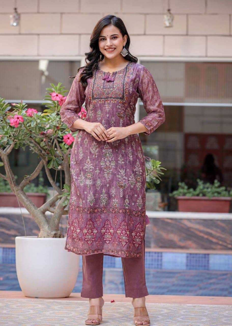 YNF CHANDERI SILK RIN131 012MANSA SUITS & DRESSES LADIES PRINTED CHANDERI LONG KURTI SUITS MANUFACTUR - Deevit International