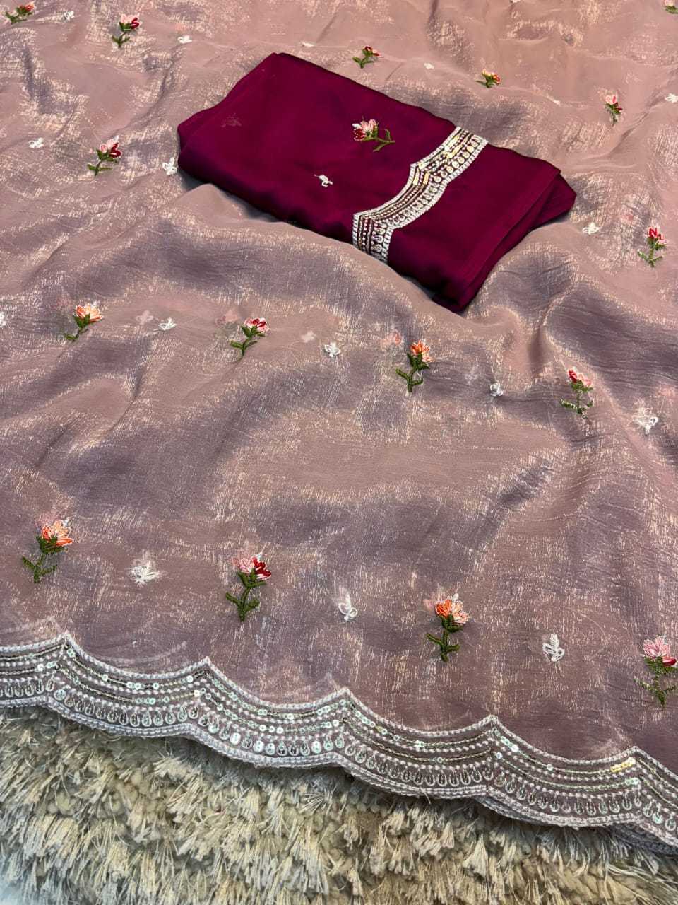 YNF CHIFFON KESH222 RUN135 SAREES WHOLESALE EMBROIDERY CHIFFON FANCY SAREES MANUFACTURER - Deevit International