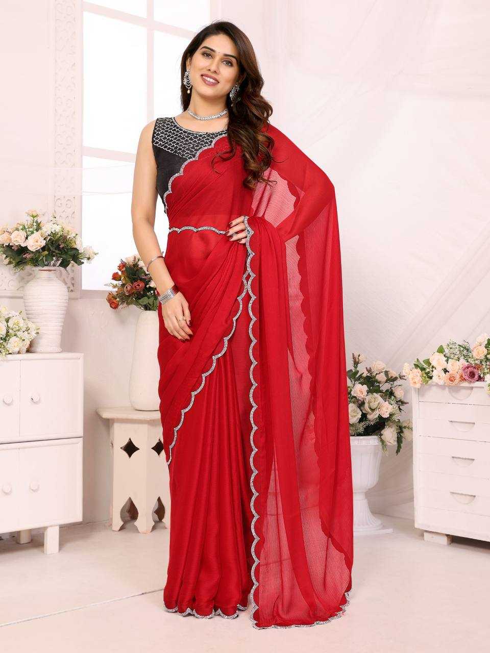 YNF CHIFFON KESH245 RNF14 SAREES WHOLESALE CHIFFON PARTY WEAR SEQUNIS STONE WORK SAREES MANUFACTURER - Deevit International