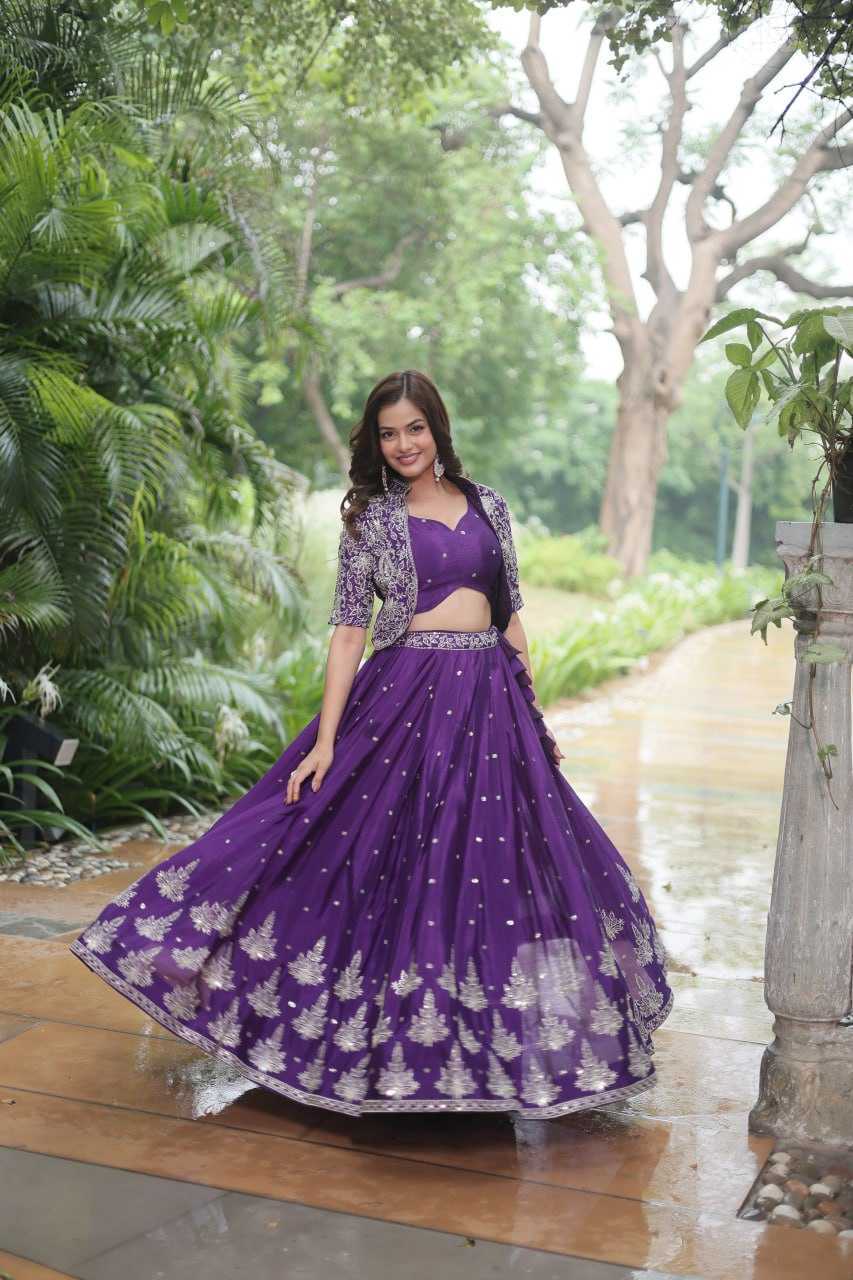 YNF CHINON KESH132 7128 LEHENGAS WHOLESALEJACKET STYLE WEDDING EMBROIDERED SQUNIS LEHENGAS MANUFACTURER - Deevit International