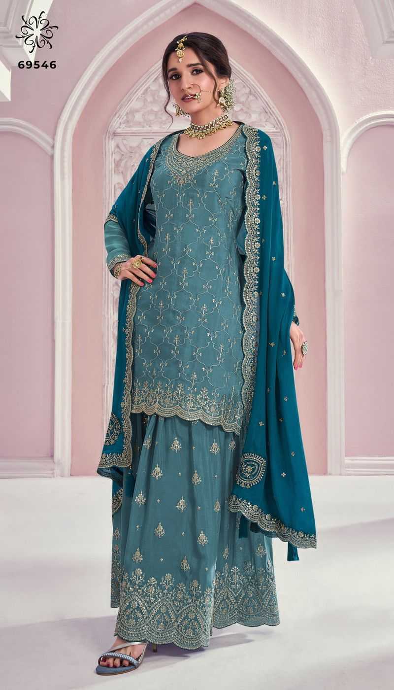 YNF CHINON KESH236 01 SUITS & DRESSES WHOLESALE WEDDING EMBROIDERY SHARARA SALWAR SUITS MANUFACTURE - Deevit International