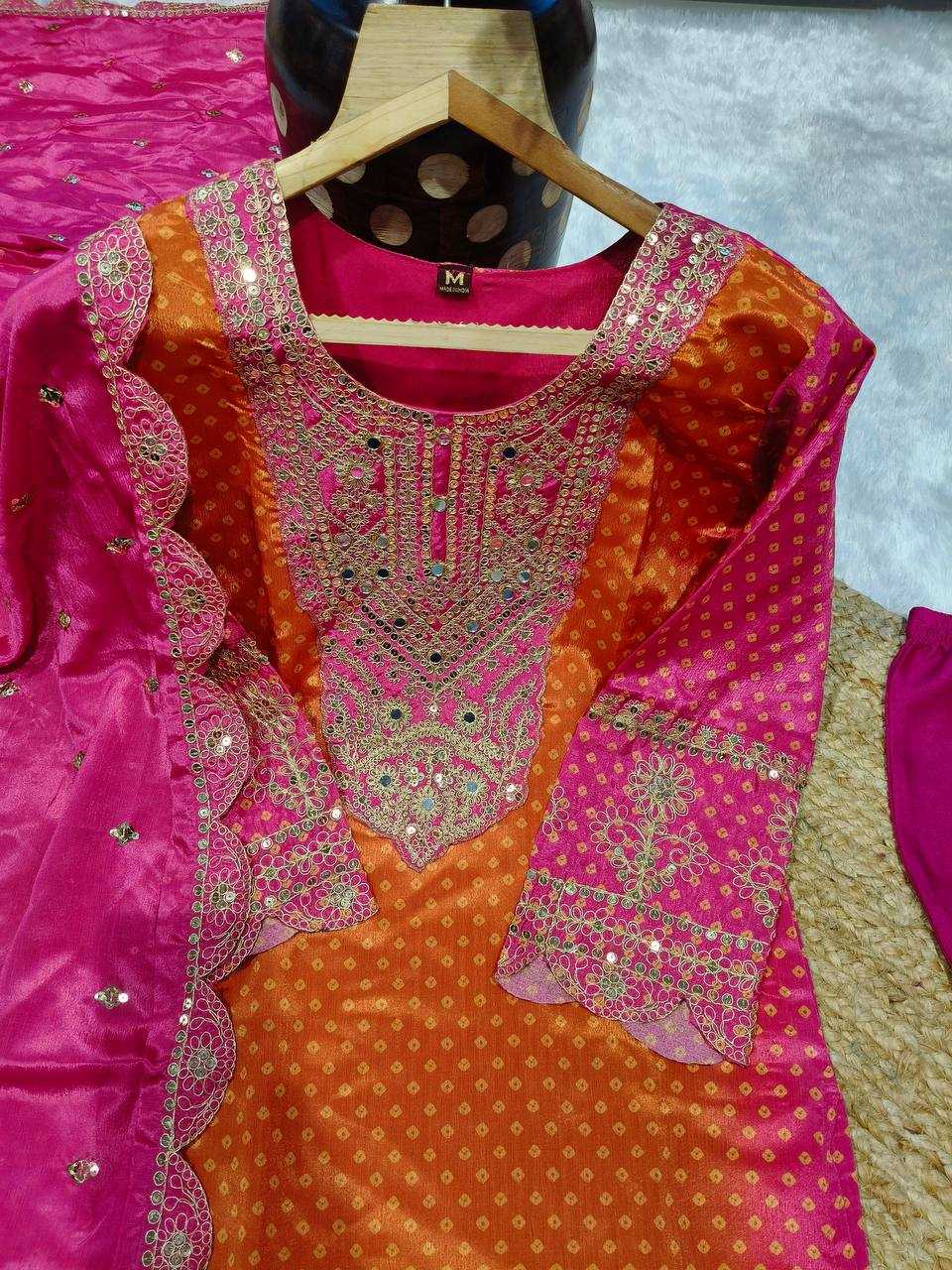 YNF CHINON SILK KESH165 G78 SUITS & DRESSES WHOLESALE EMBROPIDERY WEDDING SILK SUITS MANUFACTURE - Deevit International