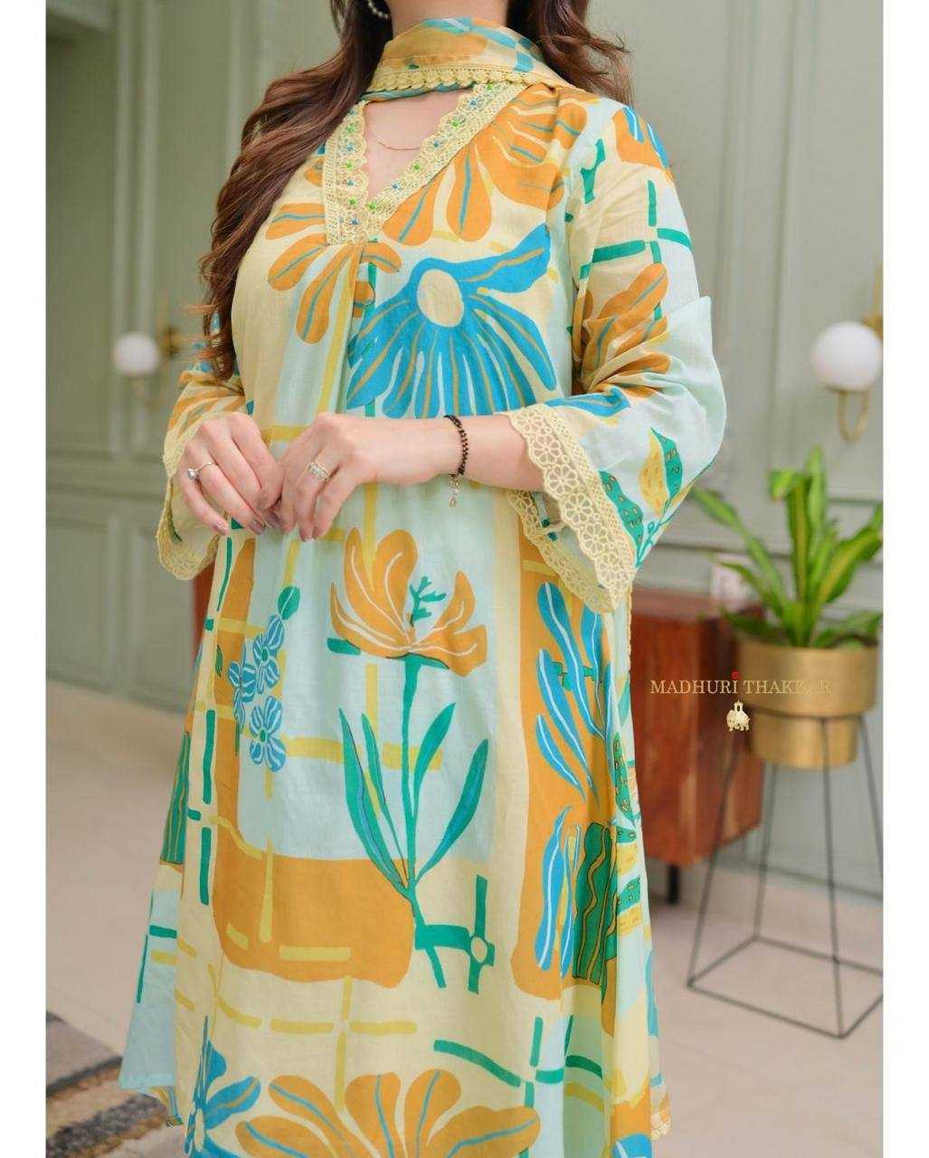 YNF COTTON KESH211 LDY120 SUITS & DRESSES WHOLESALE LADIES PRINTED EMBROIDERY SUITS MANUFACTURE - Deevit International