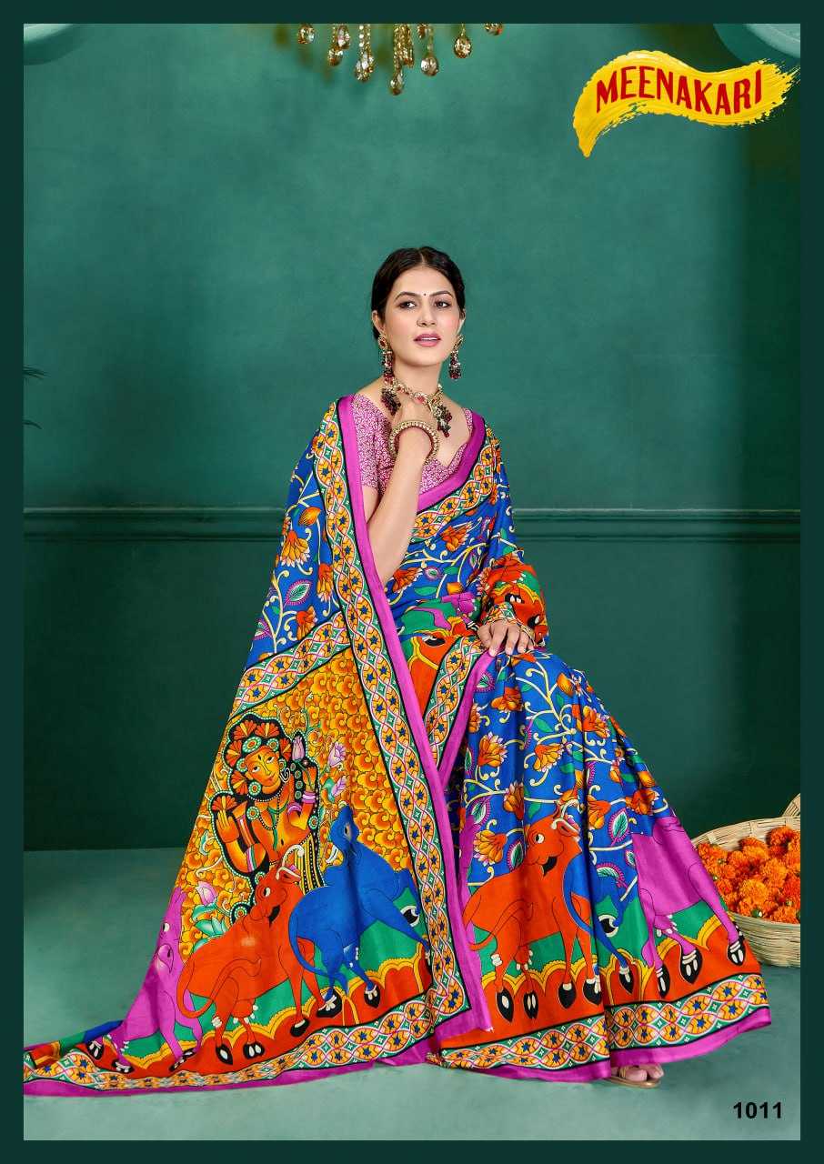 YNF COTTON KESH244  Vol.1 SAREES WHOLESALE COTTON KALAMKARI PRINTED SAREES MANUFACTURER - Deevit International