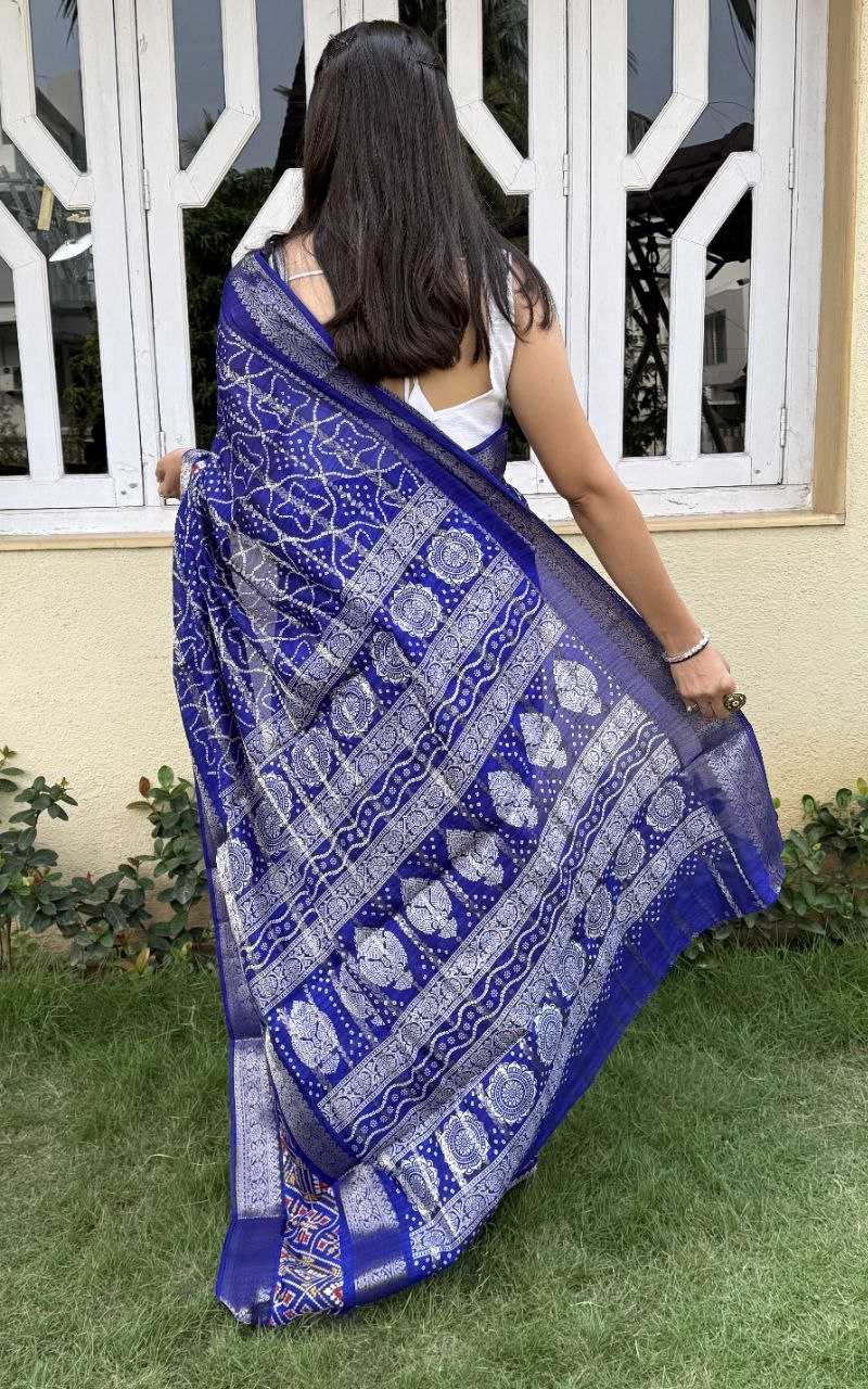 YNF COTTON SILK KESH117 RWC47 SAREES WHOLESALE SILK ZARI BORDER SILK COTTON FESTIVE BLUE SAREES MANUFACTURER - Deevit International