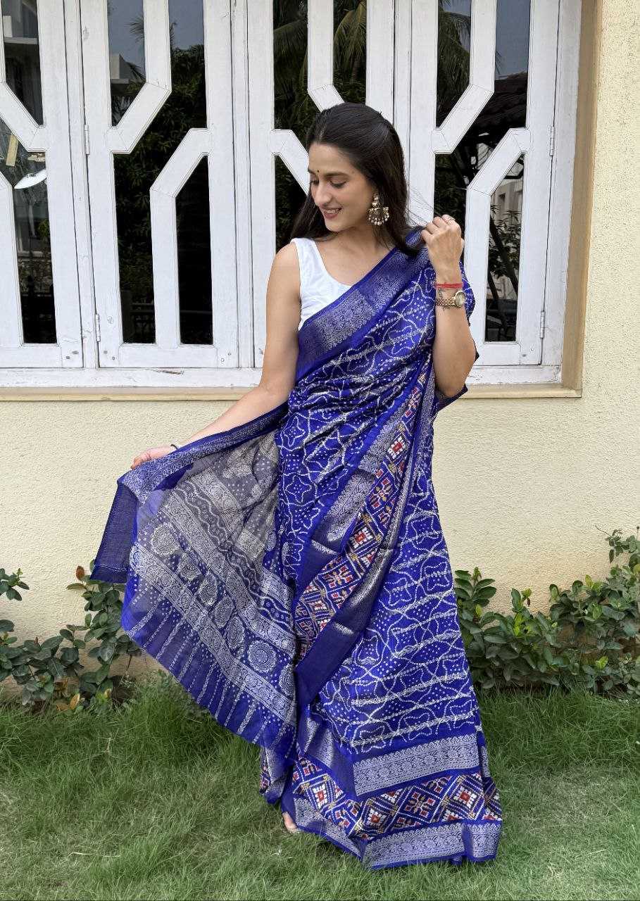 YNF COTTON SILK KESH117 RWC47 SAREES WHOLESALE SILK ZARI BORDER SILK COTTON FESTIVE BLUE SAREES MANUFACTURER - Deevit International