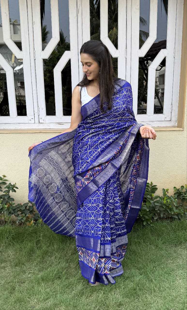 YNF COTTON SILK KESH117 RWC47 SAREES WHOLESALE SILK ZARI BORDER SILK COTTON FESTIVE BLUE SAREES MANUFACTURER - Deevit International