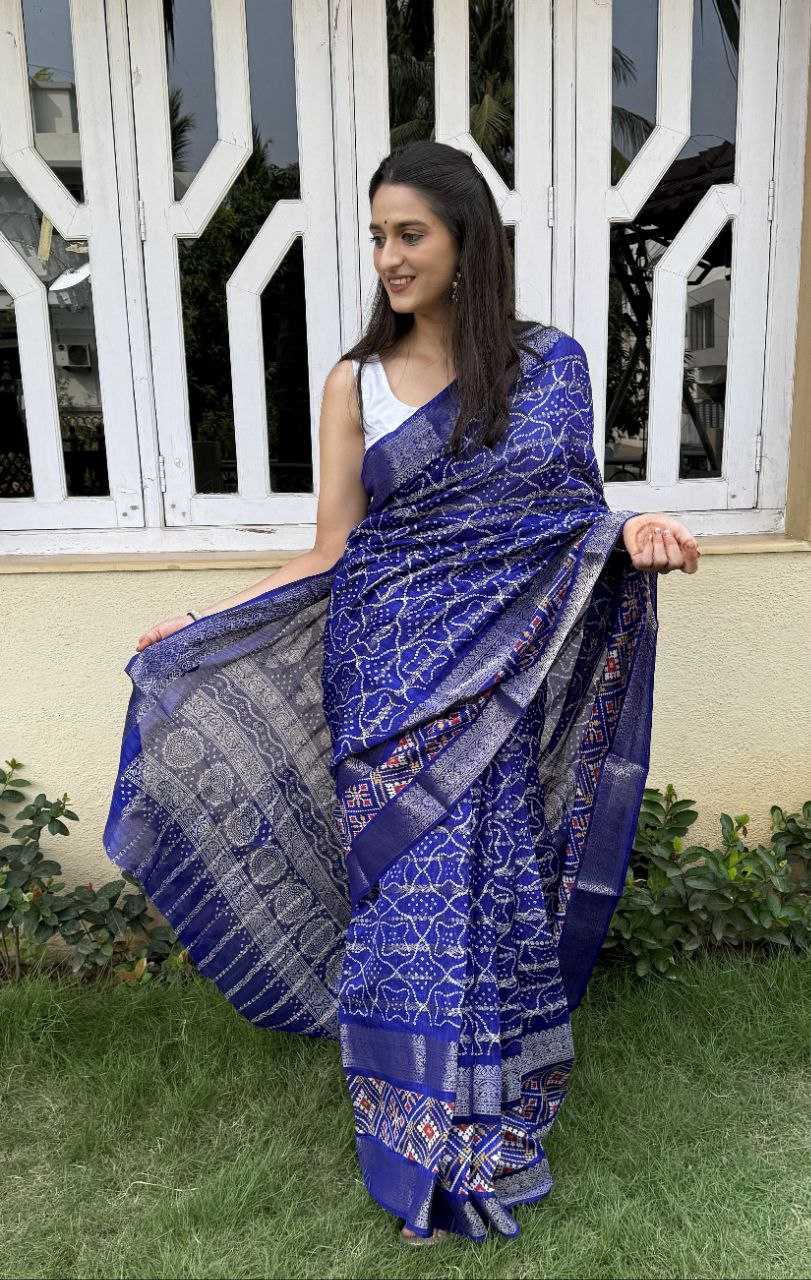 YNF COTTON SILK KESH117 RWC47 SAREES WHOLESALE SILK ZARI BORDER SILK COTTON FESTIVE BLUE SAREES MANUFACTURER - Deevit International