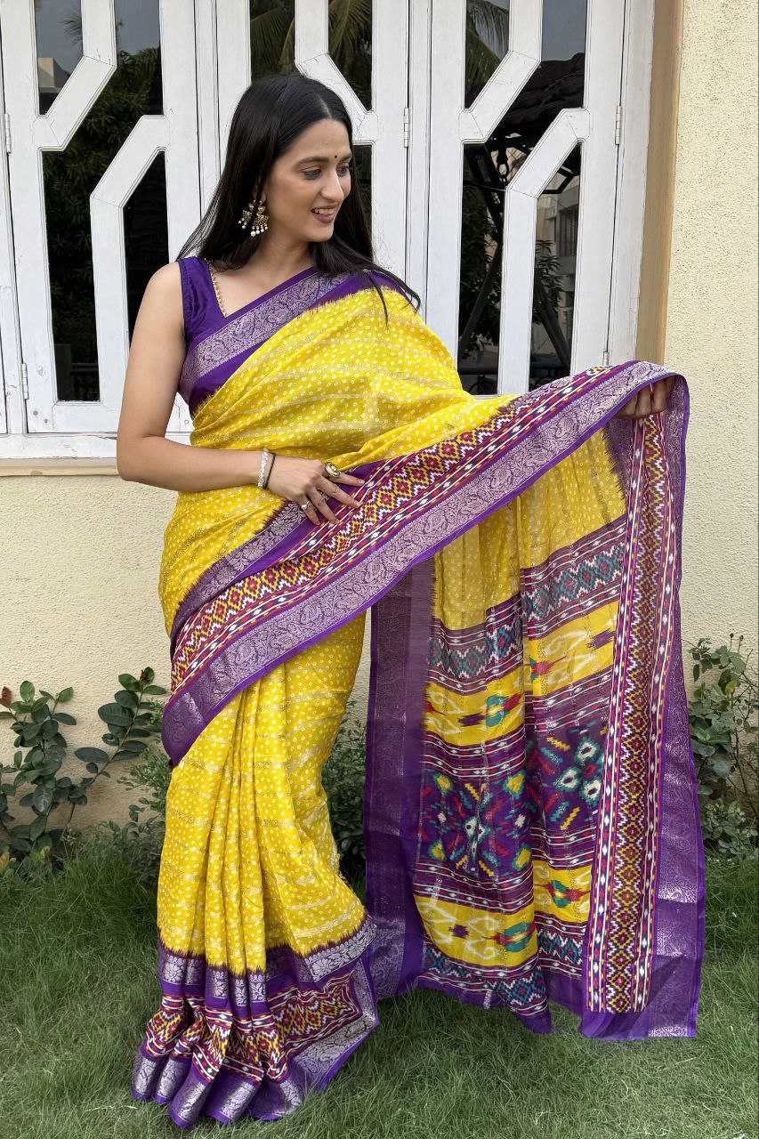 YNF COTTON SILK KESH117 RWC52 SAREES WHOLESALE HALDI OUTFITS COTTON BANDHANI YELLOW SAREES MANUFACTURER - Deevit International