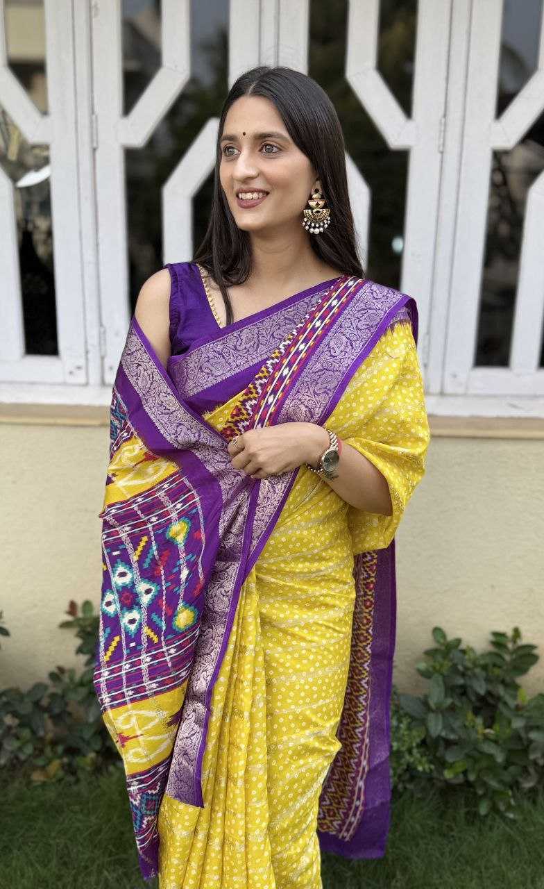 YNF COTTON SILK KESH117 RWC52 SAREES WHOLESALE HALDI OUTFITS COTTON BANDHANI YELLOW SAREES MANUFACTURER - Deevit International