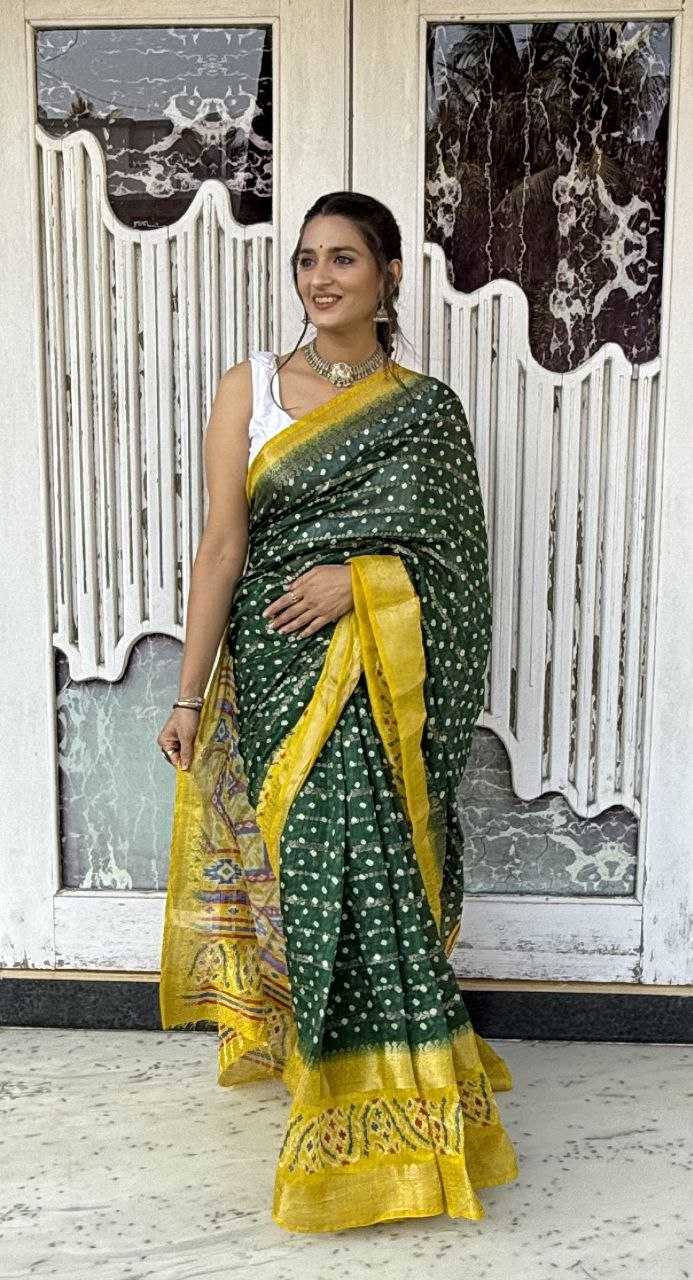 YNF COTTON SILK KESH117 RWC80 SAREES WHOLESALE COTTON BANDHANI JACQUARD SILK SAREES MANUFACTURER - Deevit International