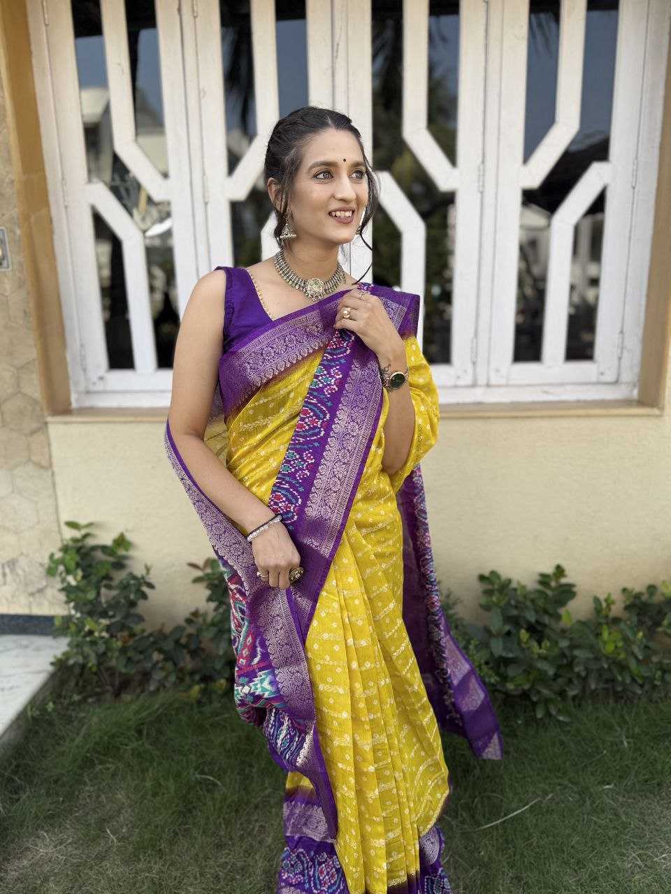 YNF COTTON SILK KESH117 RWC83 SAREES WHOLESALE COTTON BANDHANI JACQUARD SILK YELLOW SAREES MANUFACTURER - Deevit International