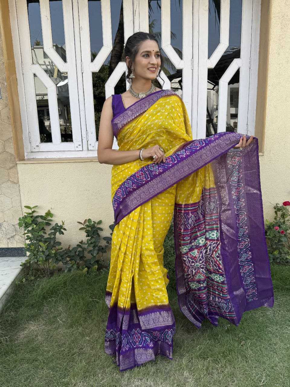 YNF COTTON SILK KESH117 RWC83 SAREES WHOLESALE COTTON BANDHANI JACQUARD SILK YELLOW SAREES MANUFACTURER - Deevit International