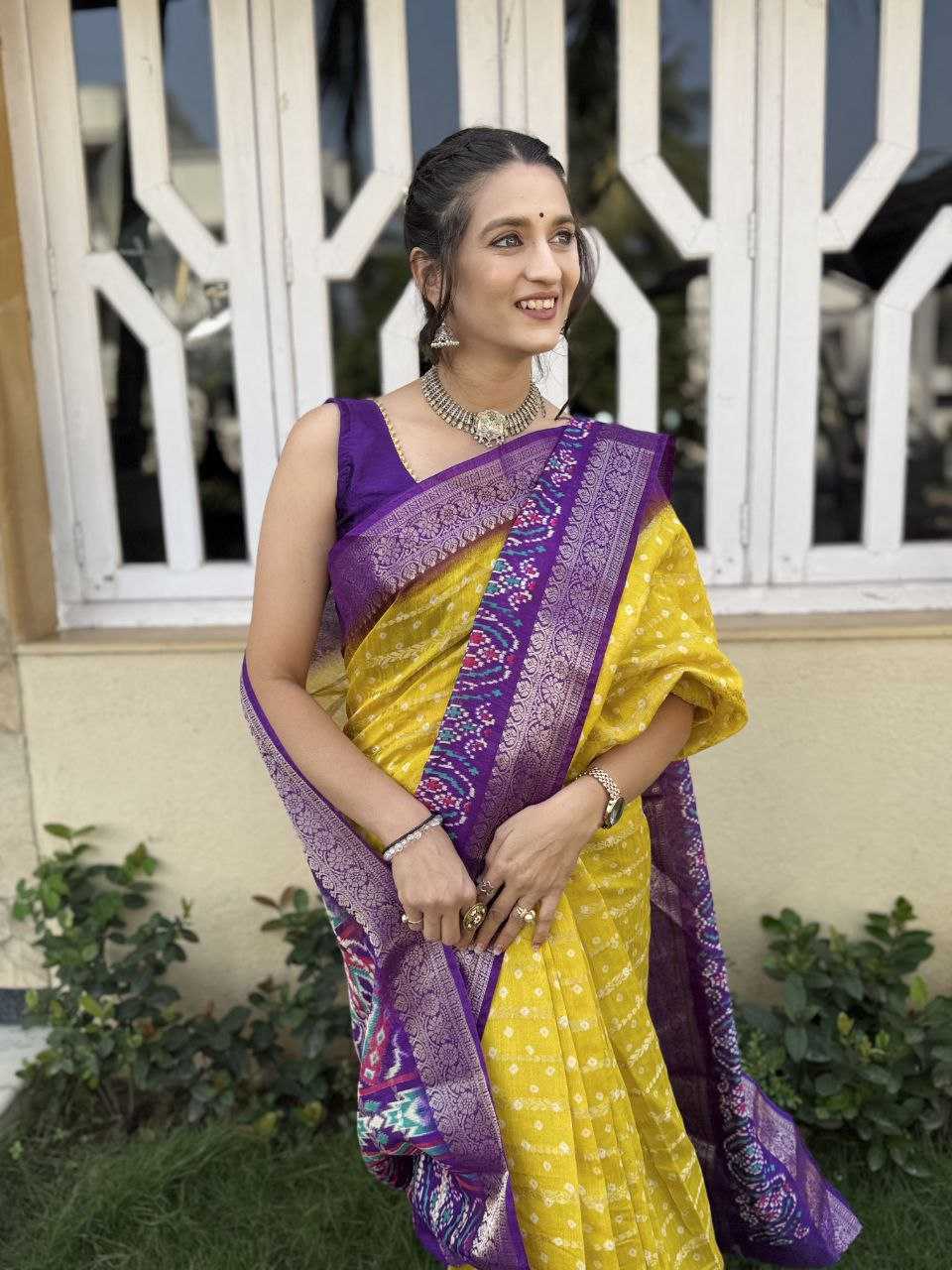 YNF COTTON SILK KESH117 RWC83 SAREES WHOLESALE COTTON BANDHANI JACQUARD SILK YELLOW SAREES MANUFACTURER - Deevit International