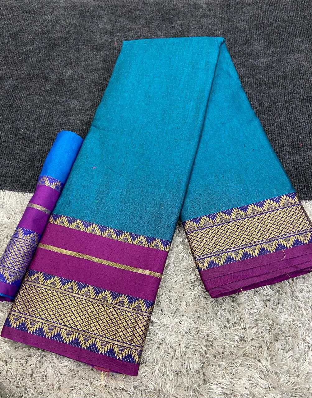 YNF COTTON SILK KESH245 RNF03 SAREES WHOLESALE JACQUARD ZARI BORDER COTTON SILK SAREES MANUFACTURER - Deevit International