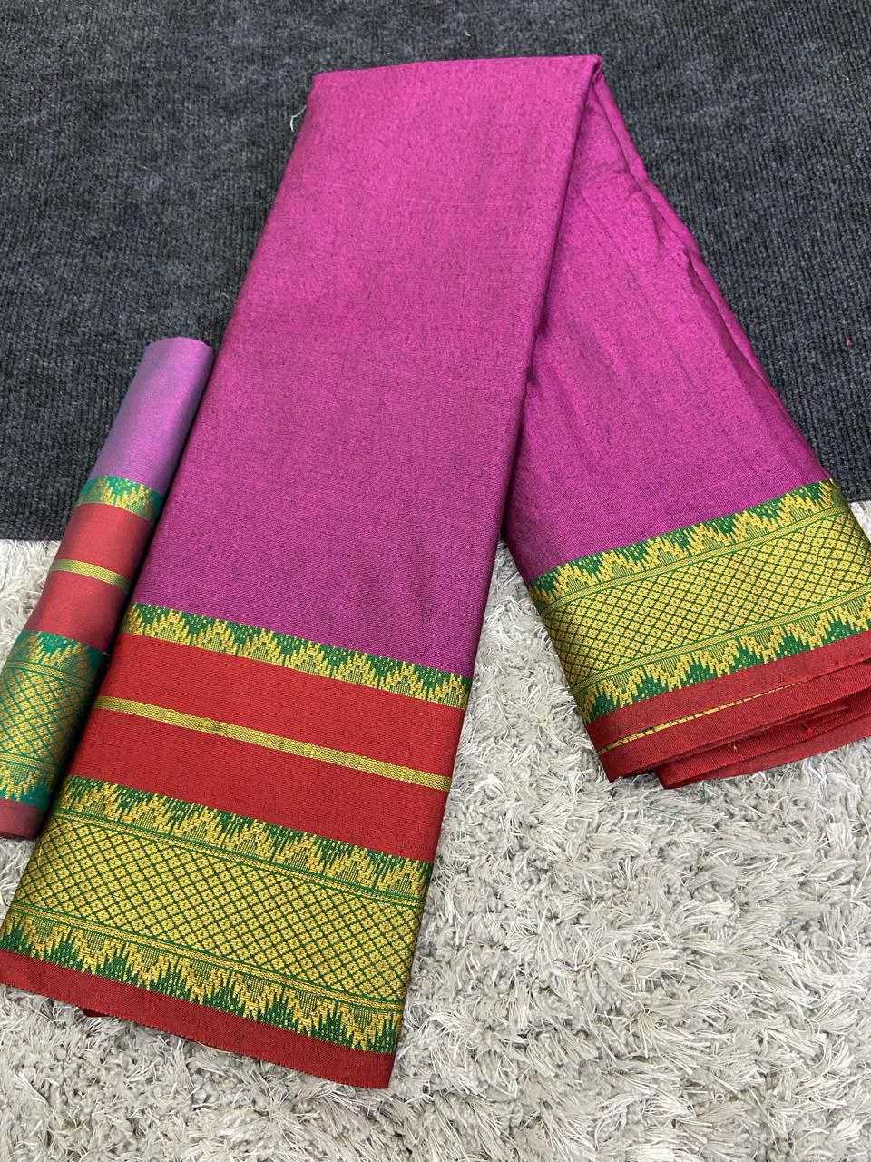 YNF COTTON SILK KESH245 RNF03 SAREES WHOLESALE JACQUARD ZARI BORDER COTTON SILK SAREES MANUFACTURER - Deevit International