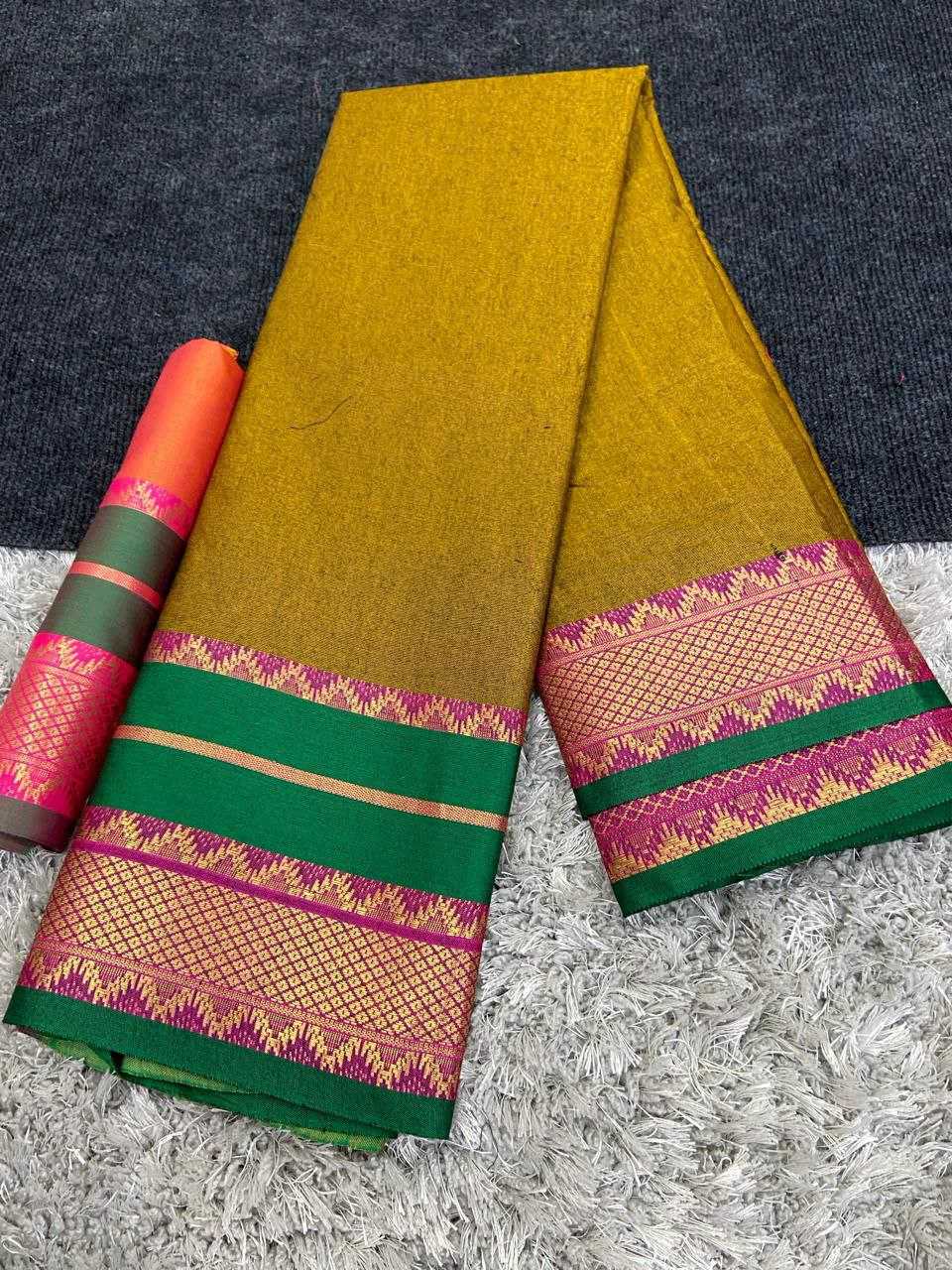 YNF COTTON SILK KESH245 RNF03 SAREES WHOLESALE JACQUARD ZARI BORDER COTTON SILK SAREES MANUFACTURER - Deevit International