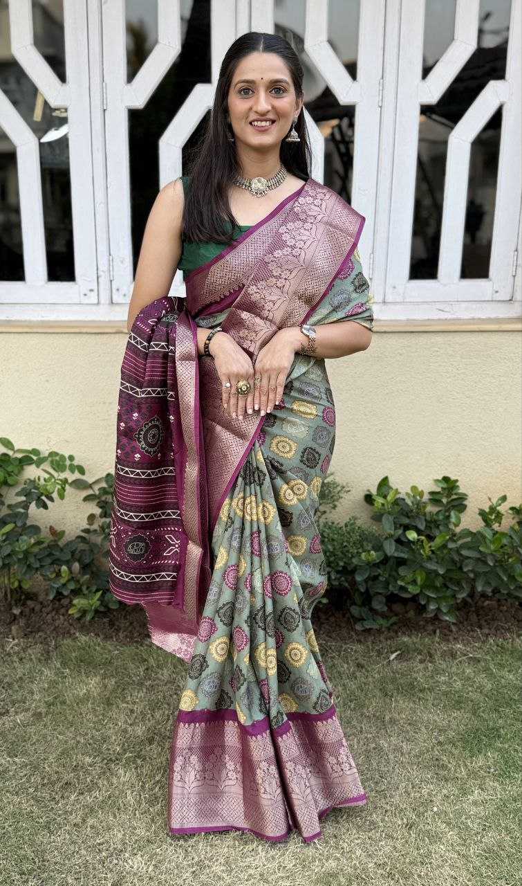 YNF DOLA SILK KESH117 RWC104 SILK SAREES WHOLESALE FESTIVAL SILK DOLA SILK ZARI BORDER SILK PRINTED SILK SAREES MANUFACTURER - Deevit International