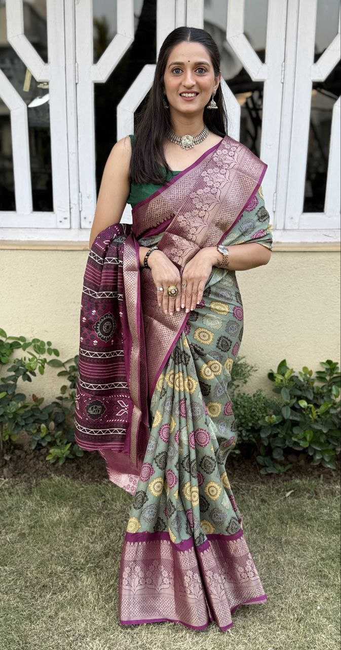 YNF DOLA SILK KESH117 RWC104 SILK SAREES WHOLESALE FESTIVAL SILK DOLA SILK ZARI BORDER SILK PRINTED SILK SAREES MANUFACTURER - Deevit International