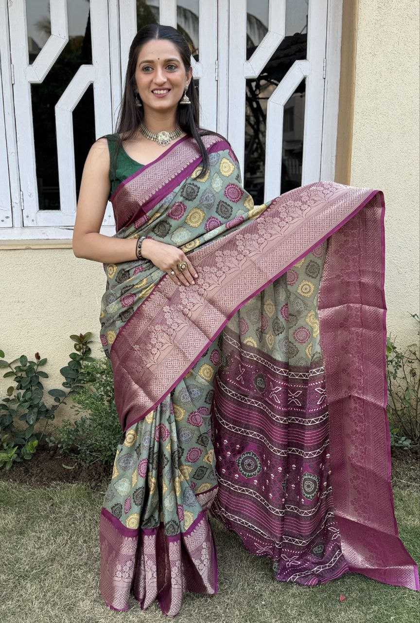 YNF DOLA SILK KESH117 RWC104 SILK SAREES WHOLESALE FESTIVAL SILK DOLA SILK ZARI BORDER SILK PRINTED SILK SAREES MANUFACTURER - Deevit International