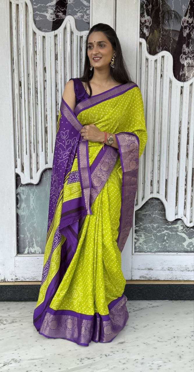 YNF DOLA SILK KESH117 RWC37 SILK SAREES WHOLESALE DOLA SILK ZARI BORDER SILK UNIFORM BANDHANI SAREES MANUFACTURER - Deevit International