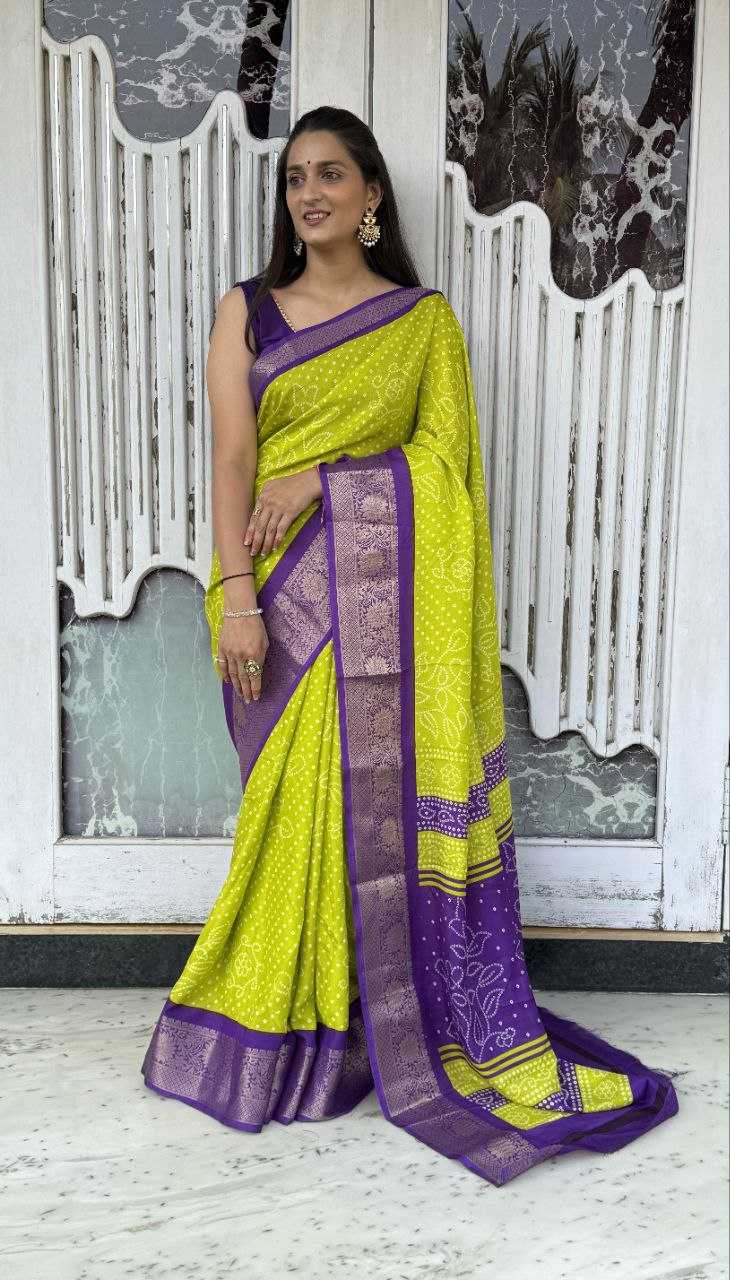 YNF DOLA SILK KESH117 RWC37 SILK SAREES WHOLESALE DOLA SILK ZARI BORDER SILK UNIFORM BANDHANI SAREES MANUFACTURER - Deevit International