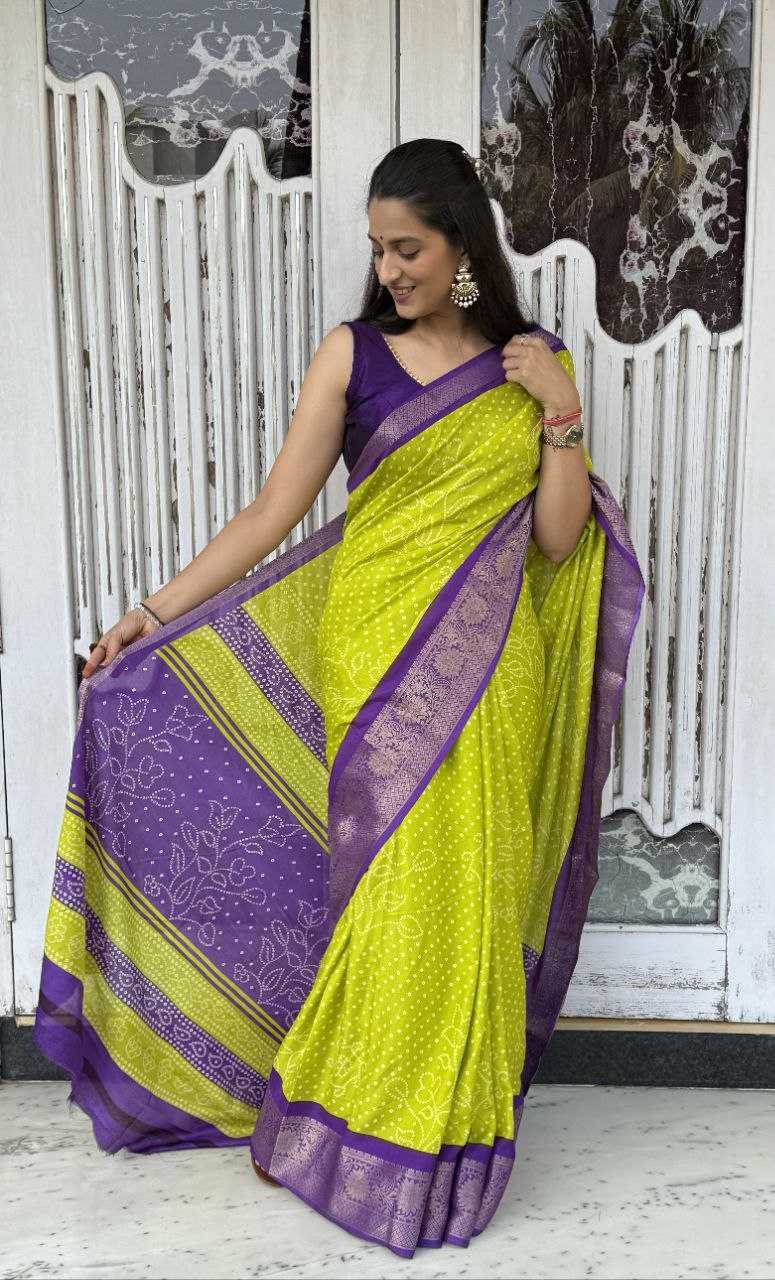 YNF DOLA SILK KESH117 RWC37 SILK SAREES WHOLESALE DOLA SILK ZARI BORDER SILK UNIFORM BANDHANI SAREES MANUFACTURER - Deevit International