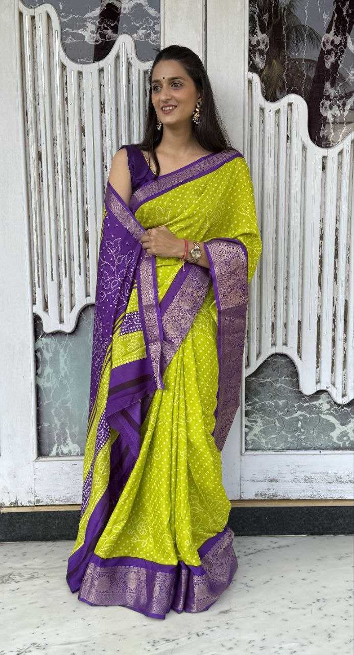 YNF DOLA SILK KESH117 RWC37 SILK SAREES WHOLESALE DOLA SILK ZARI BORDER SILK UNIFORM BANDHANI SAREES MANUFACTURER - Deevit International