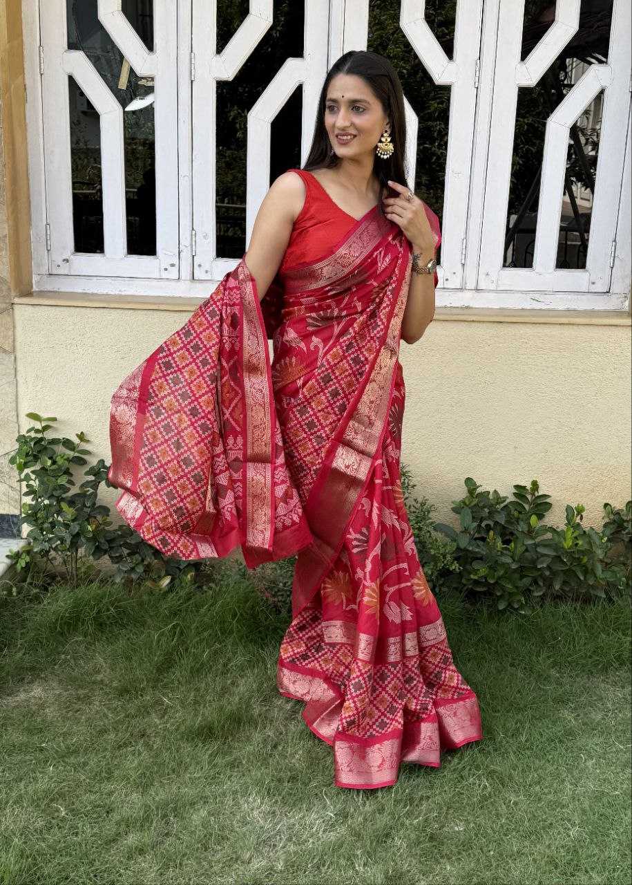 YNF DOLA SILK KESH117 RWC56 SILK SAREES WHOLESALE DOLA SILK ZARI BORDER SILK RED SAREES MANUFACTURER - Deevit International