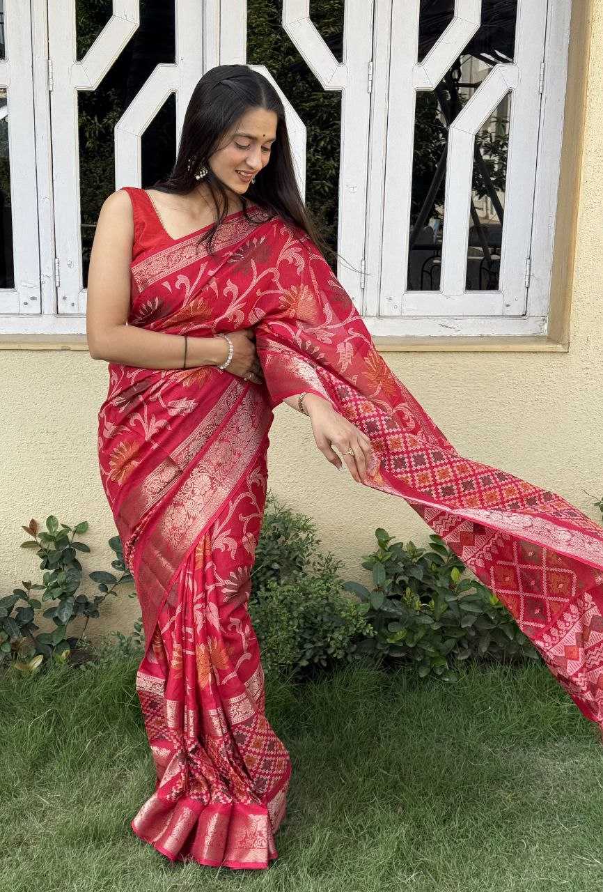 YNF DOLA SILK KESH117 RWC56 SILK SAREES WHOLESALE DOLA SILK ZARI BORDER SILK RED SAREES MANUFACTURER - Deevit International