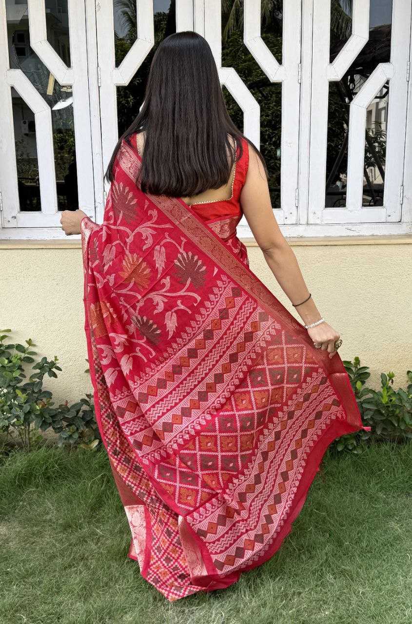 YNF DOLA SILK KESH117 RWC56 SILK SAREES WHOLESALE DOLA SILK ZARI BORDER SILK RED SAREES MANUFACTURER - Deevit International