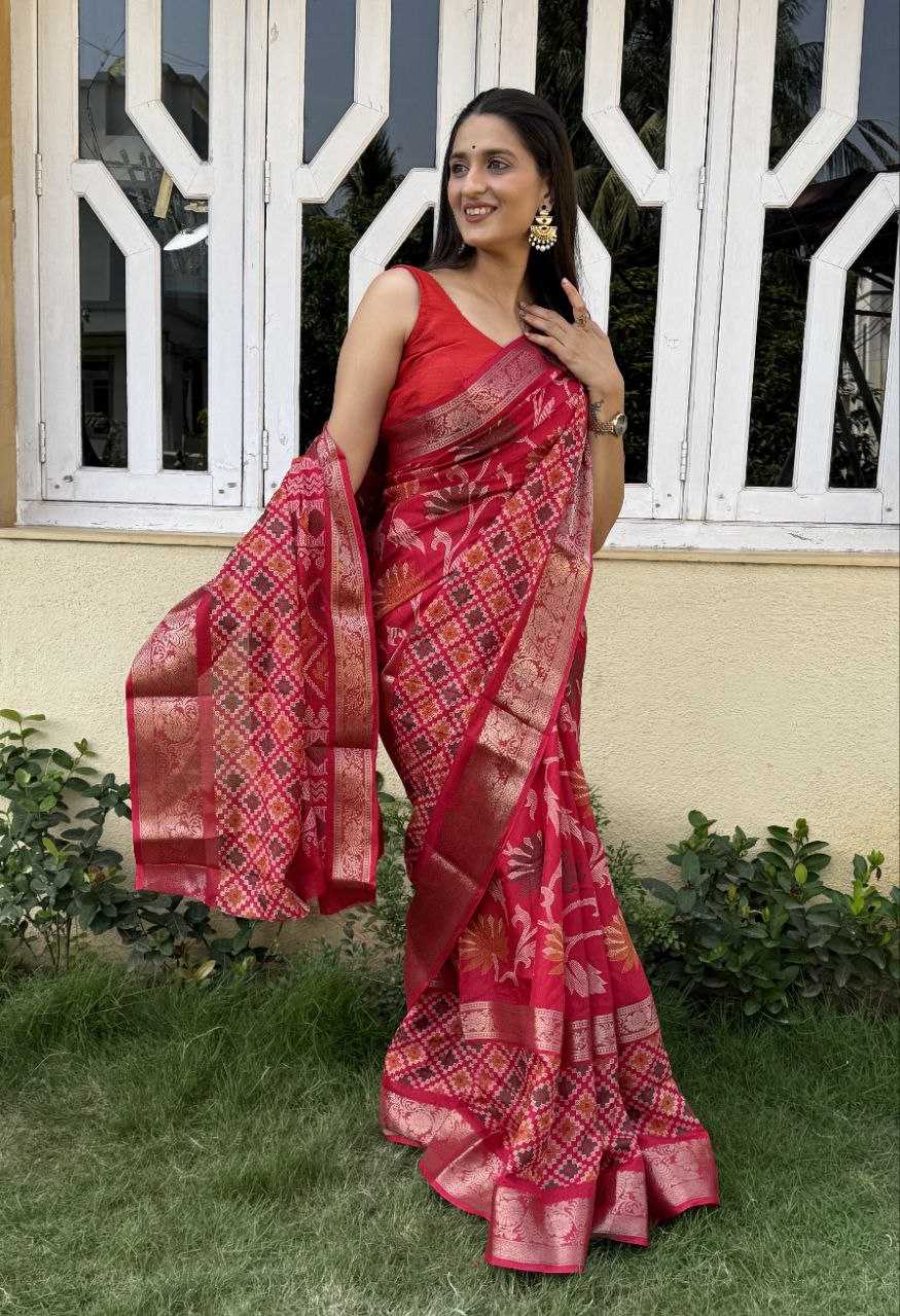 YNF DOLA SILK KESH117 RWC56 SILK SAREES WHOLESALE DOLA SILK ZARI BORDER SILK RED SAREES MANUFACTURER - Deevit International